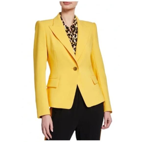 KOBI HALPERIN Dylan One-Button Tailored Jacket In Canary Yellow Womens Size XS - Picture 1 of 15
